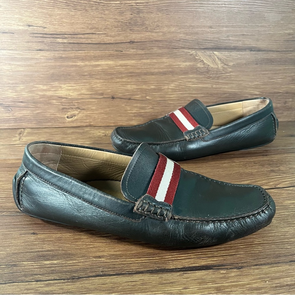 BALLY Waltec Brown Leather Slip-On‎ Loafers Dress Shoes Men’s Size 10